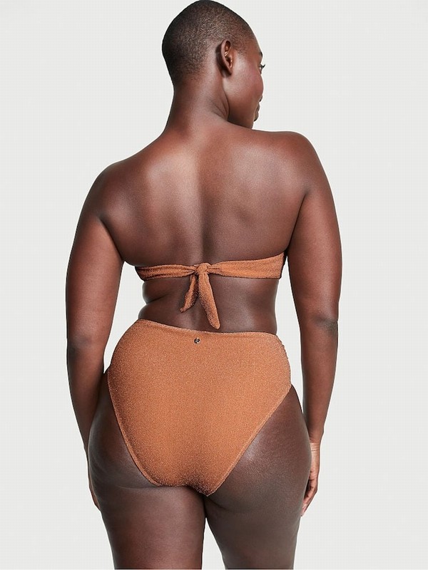 Brown Victoria Secret Toasted Sugar High Waisted Shimmer Bikini Bottom | HDFKP4298