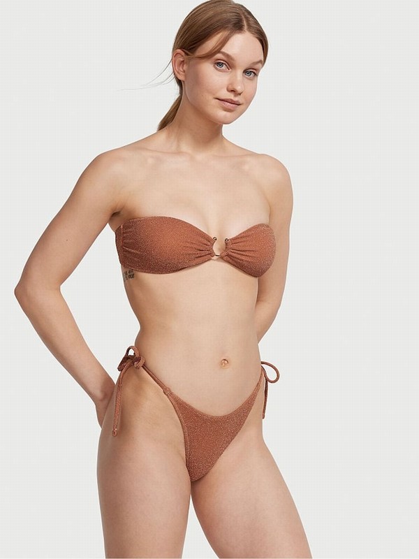 Brown Victoria Secret Toasted Sugarzilian Shimmer Bikini Bottom | CDAJR1076