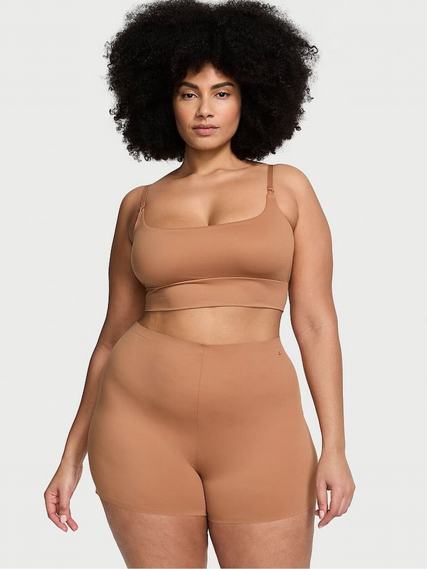 Brown Victoria Secret Toffee BODYWEAR By Victoria with FeatherSoft™ Innovation Bike Shorts | GSNEH2495