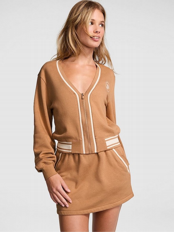 Brown Victoria Secret Toffee Fleece Cardigans | TSZAV7341