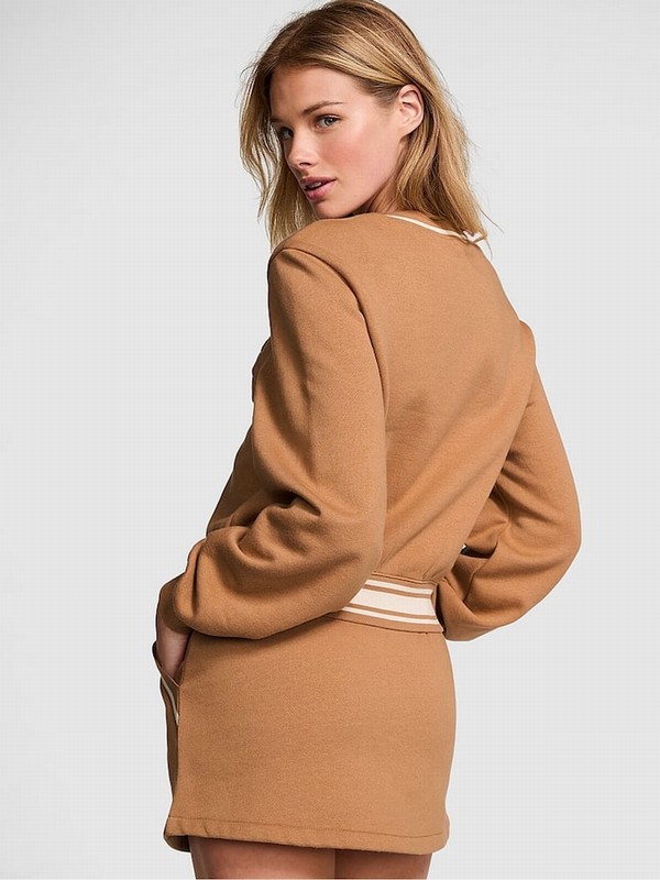 Brown Victoria Secret Toffee Fleece Cardigans | TSZAV7341