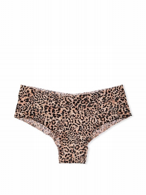 Brown / Beige Victoria Secret Soft Sand Tie Dye Nude Cheeky Underwear | CZIOM6951