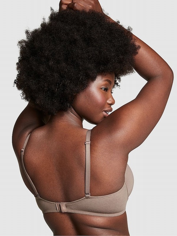 Brown / Coffee Victoria Secret Iced Coffee Push Up Cotton Bras | MPKVD3649