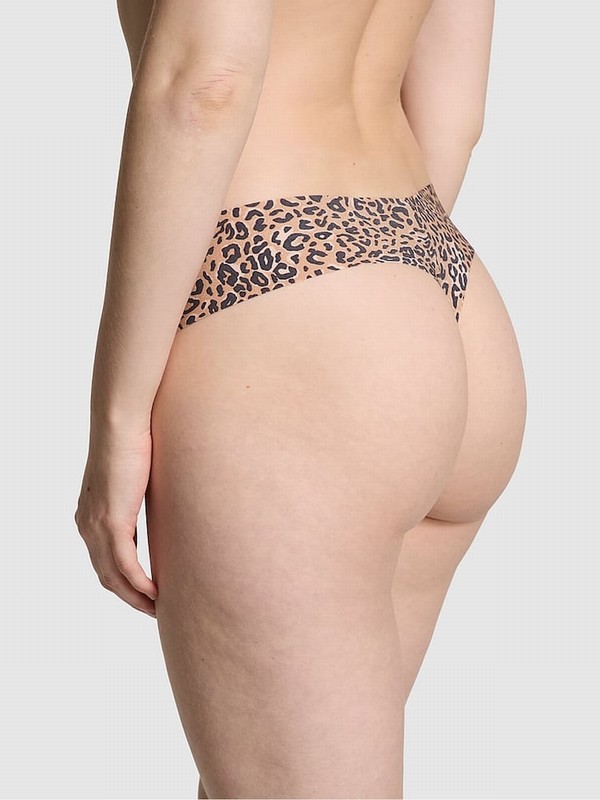Brown / Leopard Victoria Secret High Leg Thong Underwear | HRCGS9174
