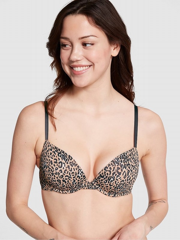 Brown / Leopard Victoria Secret Super Push Up Bras | XTBKG5390