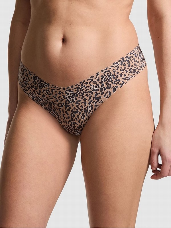 Brown / Leopard Victoria Secret Thong No Show Underwear | CNAHD9218