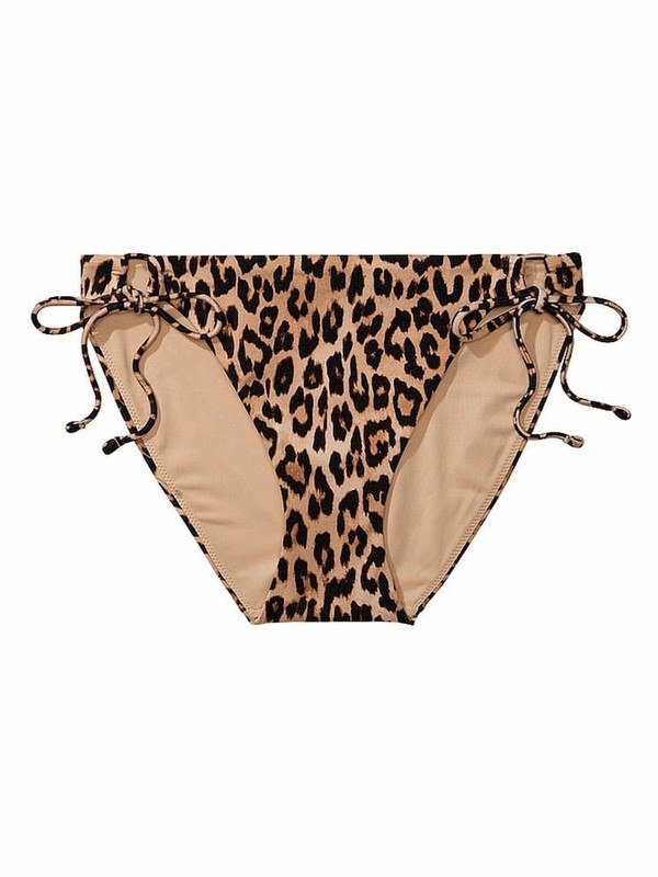 Brown / Leopard Victoria Secret Tie Side Bikini Bottom | KOGMQ0548