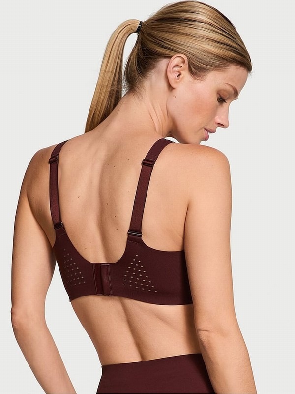 Burgundy / Brown Victoria Secret Back Close VSX Featherweight™ Max High Support Sports Bra | INEXM8602