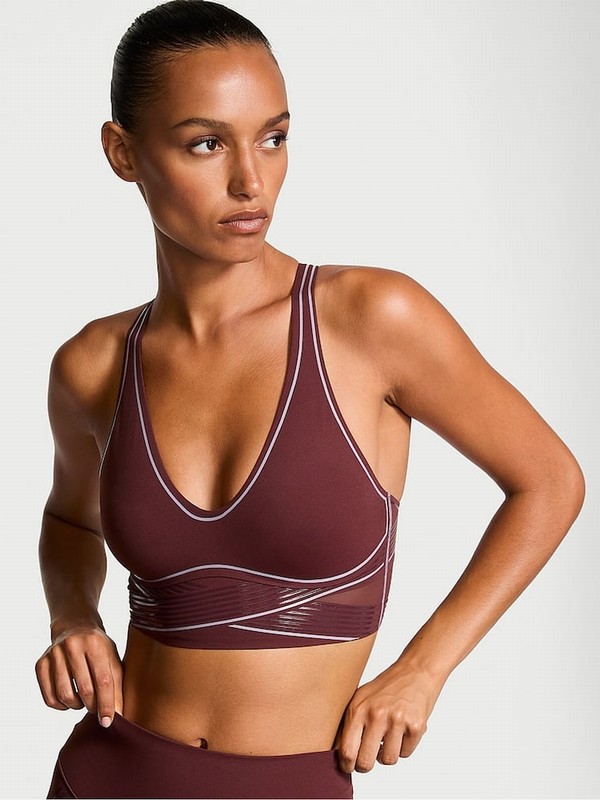 Burgundy / Brown Victoria Secret Plunge VSX Elevate™ Contour Low Impact Bras | SRKLT6509