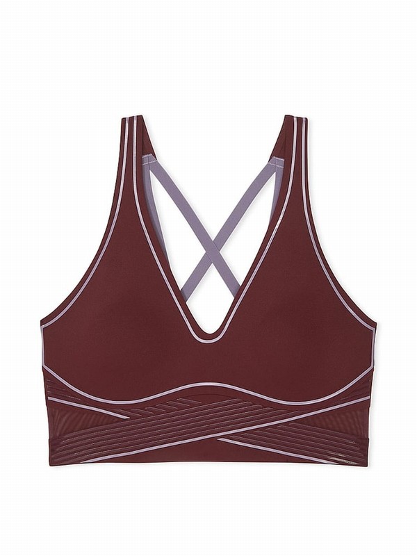 Burgundy / Brown Victoria Secret Plunge VSX Elevate™ Contour Low Impact Bras | SRKLT6509