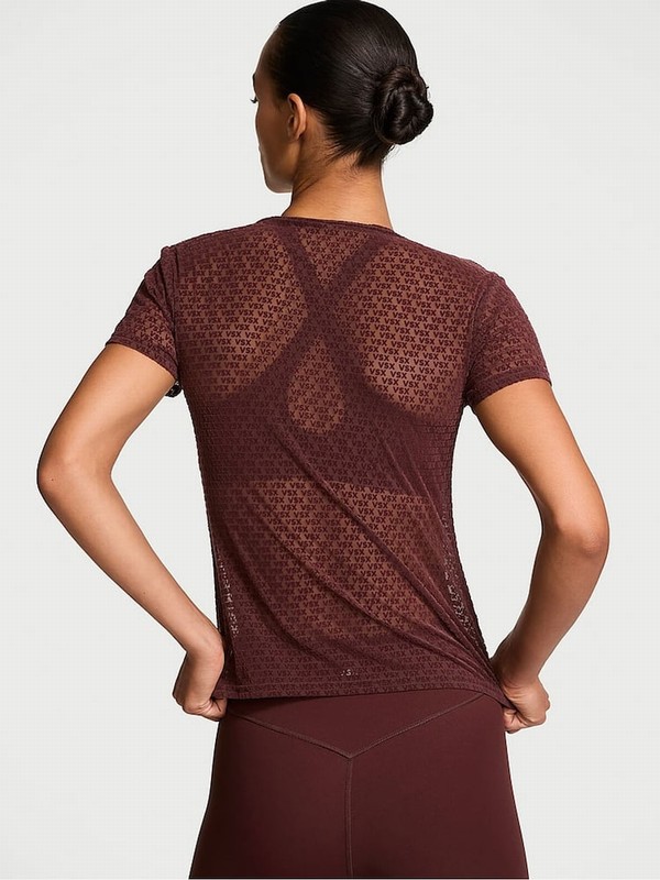Burgundy / Brown Victoria Secret VSX Logo Mesh T Shirts | ABPDT4953