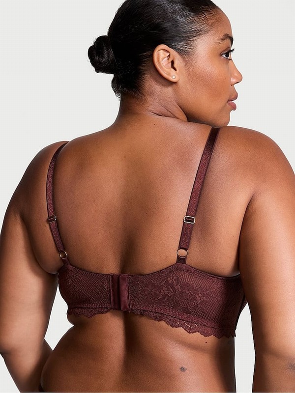 Burgundy / Purple Victoria Secret Lace Bandeau Top Bras | MQGUX6942