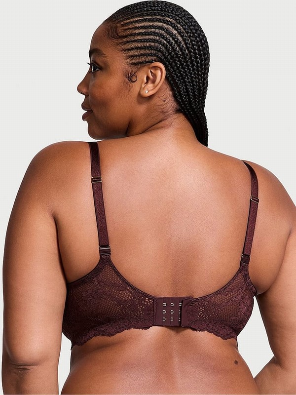 Burgundy / Purple Victoria Secret Lace Lightly Lined Demi Bras | KVTNY6395
