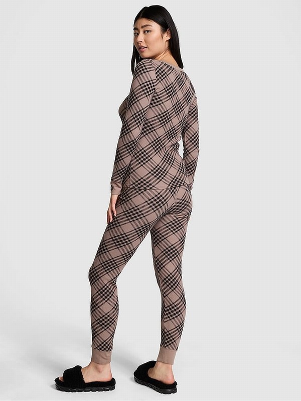 Coffee / Brown Victoria Secret Iced Coffee Thermal Long Nightwear | OCJGV5210