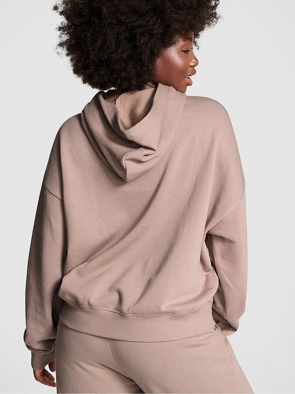 Coffee / Brown Victoria Secret Iced Coffee Oversized Pullover Fleece Hoodie | PJERZ5962