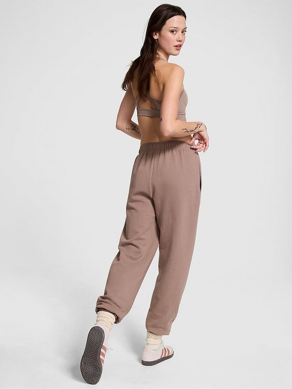 Coffee / Brown Victoria Secret Iced Coffee Cuffed Fleece Joggers | LDSXU4389