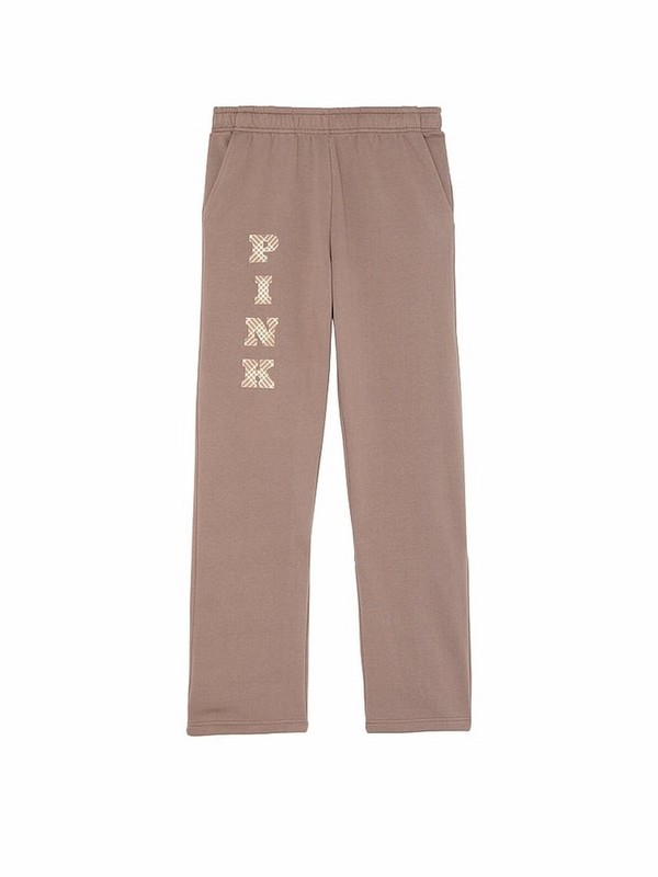 Coffee / Brown Victoria Secret Iced Coffee Straight Leg Fleece Joggers | FPLSB6187