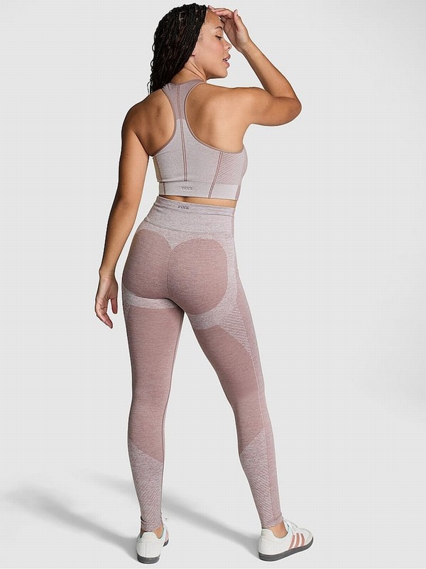 Coffee / Brown Victoria Secret Iced Coffee Marl Seamless Leggings | IYNRM8029