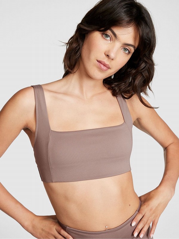Coffee / Brown Victoria Secret Iced Coffee Non WiLightly Lined Low Impact Sports Bra | YKXOQ0465