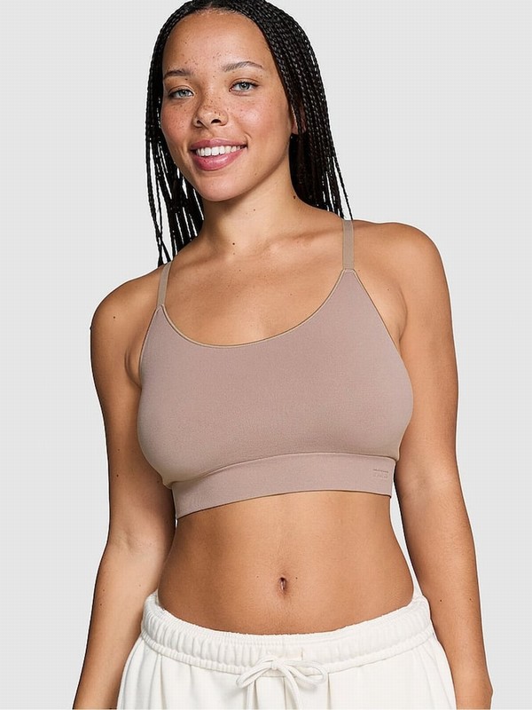 Coffee / Brown Victoria Secret Iced Coffee Sports Bra | BTDOJ3781