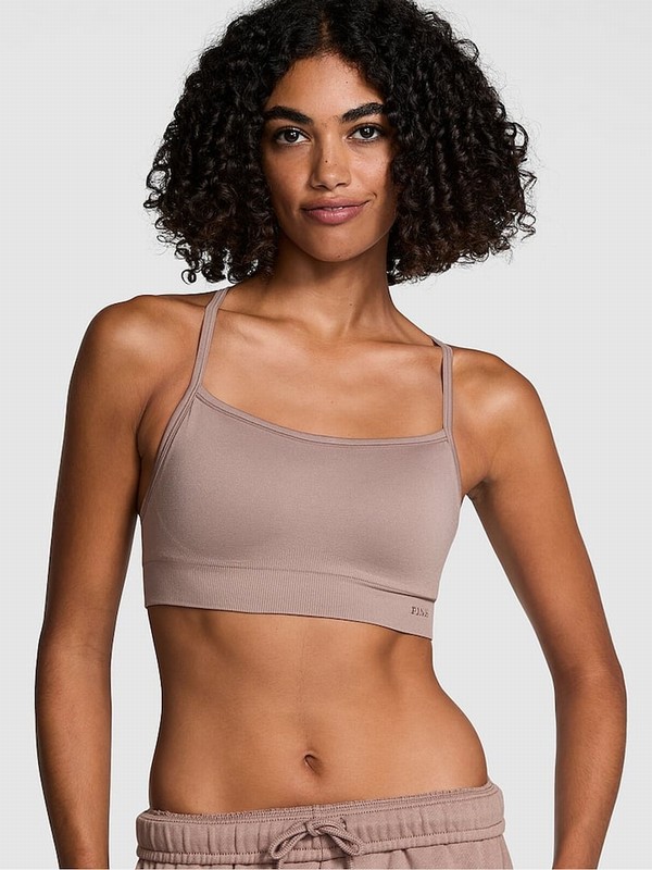 Coffee / Brown Victoria Secret Iced Coffee Sports Bra | ZDMST6250