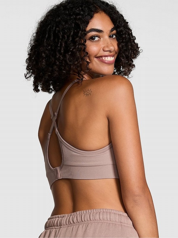 Coffee / Brown Victoria Secret Iced Coffee Sports Bra | ZDMST6250