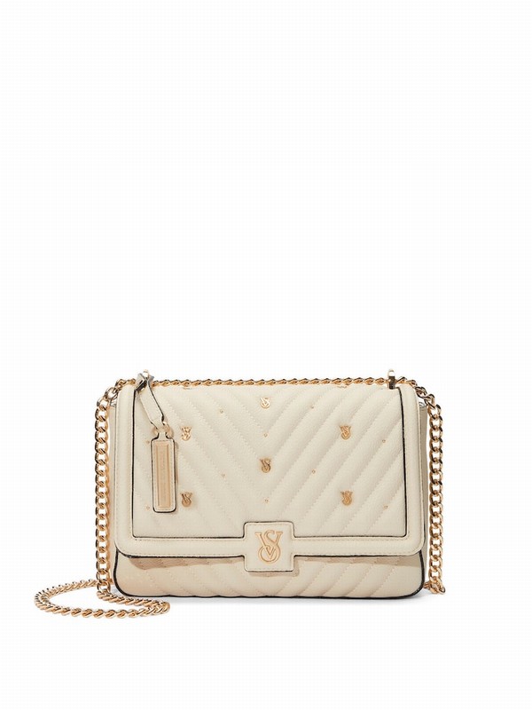Cream Victoria Secret Biscotti Cream Crossbody Bags | BAXMJ9105