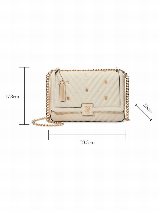 Cream Victoria Secret Biscotti Cream Crossbody Bags | BAXMJ9105