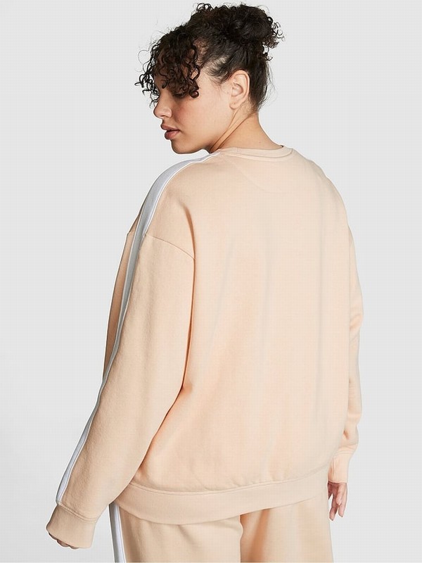 Cream Victoria Secret Canvas Cream Fleece Sweatshirts | YDTOU8042