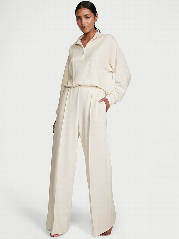 Cream Victoria Secret Cream Modal Wide Leg Joggers | SPHFE8973