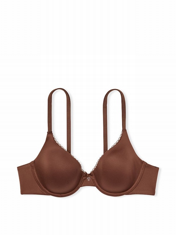 Dark Beige Victoria Secret Roast Nude Full Cup Bras | PLIGZ7035