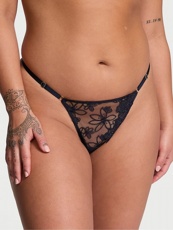 Dark Blue Victoria Secret TwiZiggy Embelished G-String Thong Underwear | CDRPH3670