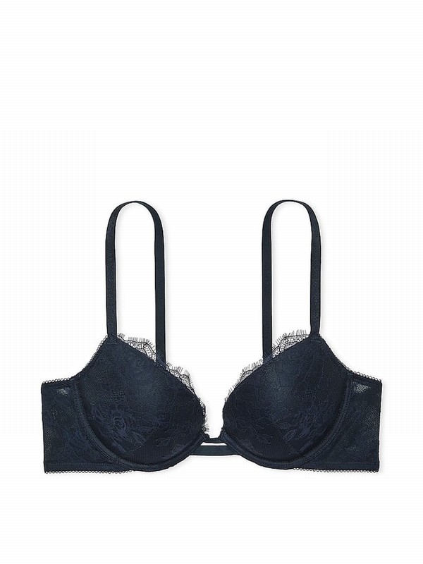 Dark Blue / Rose Victoria Secret TwPush Up Lace Bras | WZTRJ6523