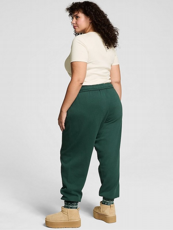 Deep Green Victoria Secret Forest Aspen Cuffed Fleece Joggers | CZKPT8627