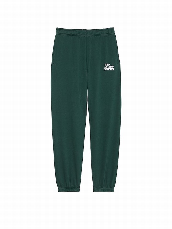 Deep Green Victoria Secret Forest Aspen Cuffed Fleece Joggers | CZKPT8627