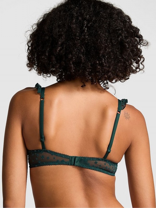 Deep Green Victoria Secret Forest Balcony Star Chaser Lace Bras | WFXNK1978