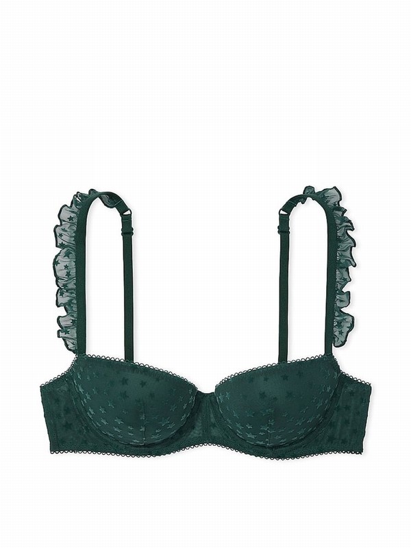 Deep Green Victoria Secret Forest Balcony Star Chaser Lace Bras | WFXNK1978