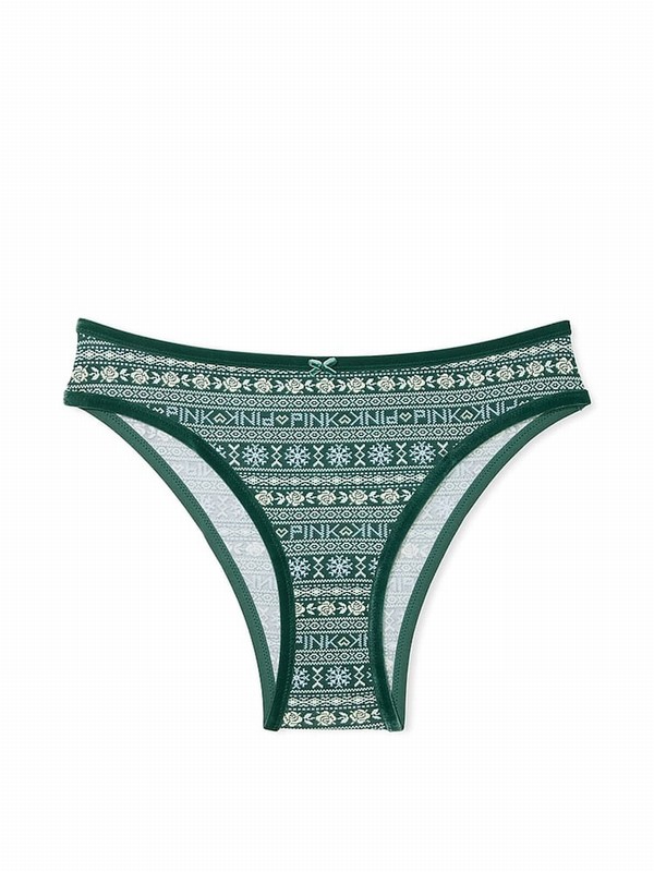 Deep Green Victoria Secret Forest Cheeky Cotton Underwear | HLURE2403