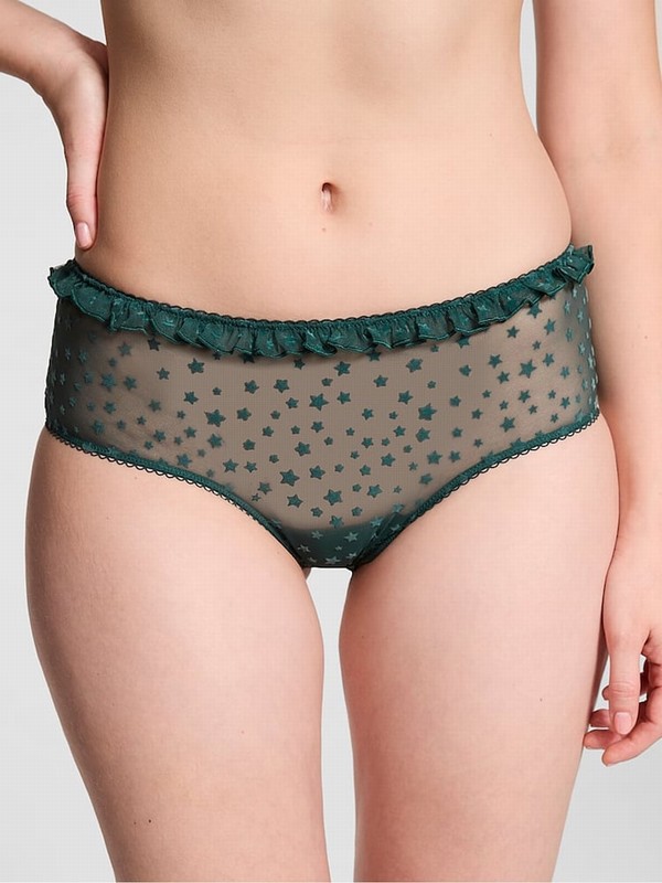 Deep Green Victoria Secret Forest Cheeky Star Chaser Lace Underwear | OZBQV6219