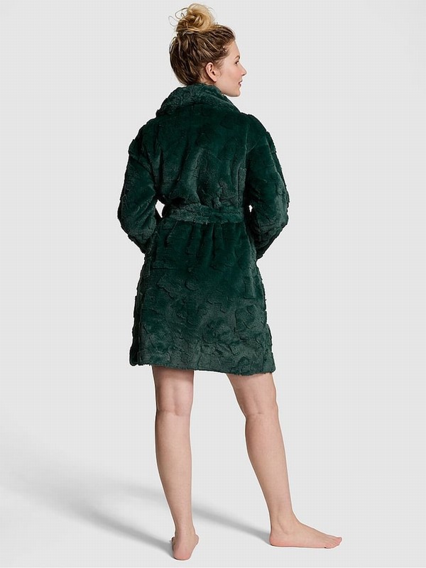 Deep Green Victoria Secret Forest Cosy Long Sleeveing Gown Lingerie | IBFQJ3867