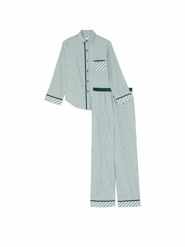 Deep Green Victoria Secret Forest Flannel Long Nightwear | OHSXZ9670