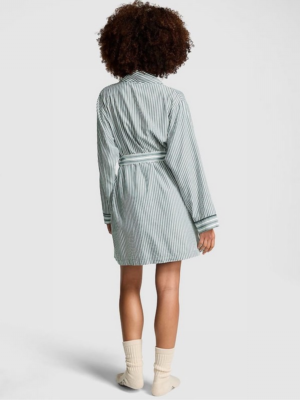 Deep Green Victoria Secret Forest Flannel Robe Lingerie | MHFLB7623