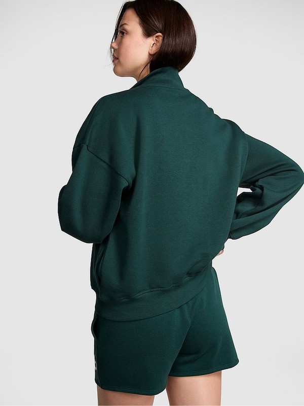 Deep Green Victoria Secret Forest Fleece Sweatshirts | JLHIS5914