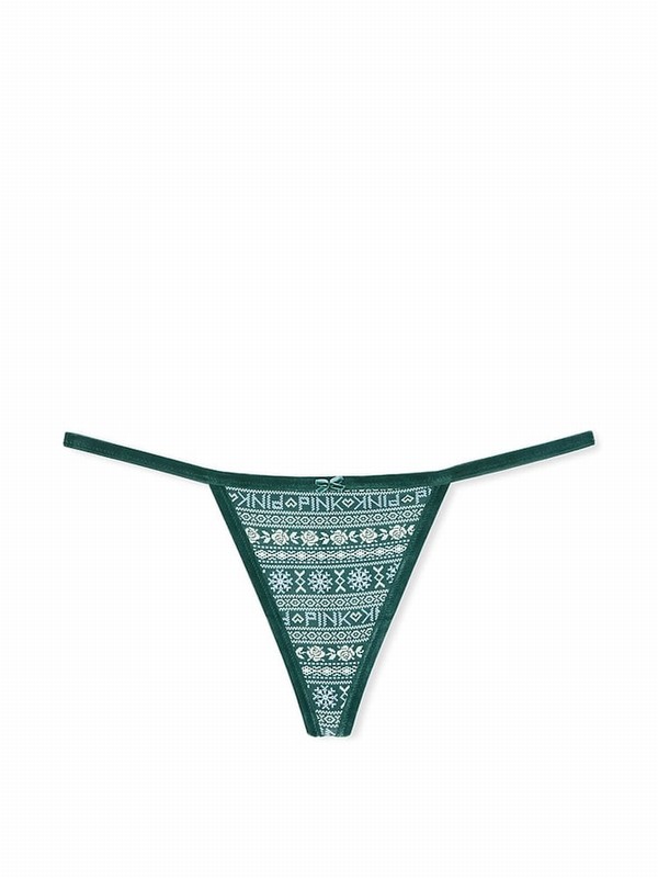 Deep Green Victoria Secret Forest G String Cotton Underwear | EMYFR3956