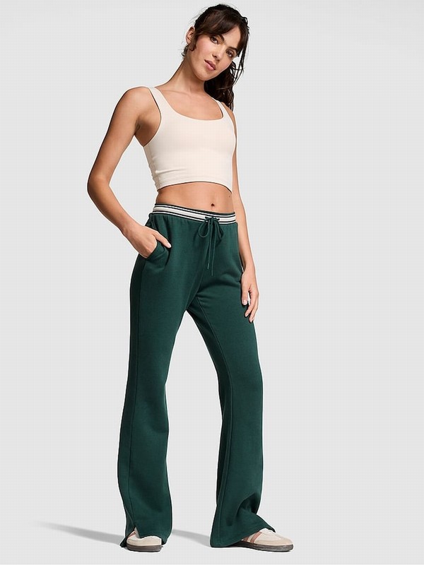 Deep Green Victoria Secret Forest Knitted Flare Fleece Joggers | UDIXC5712