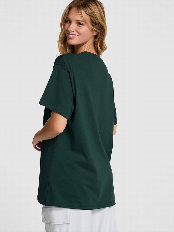 Deep Green Victoria Secret Forest Oversized T Shirts | HRMTY9702