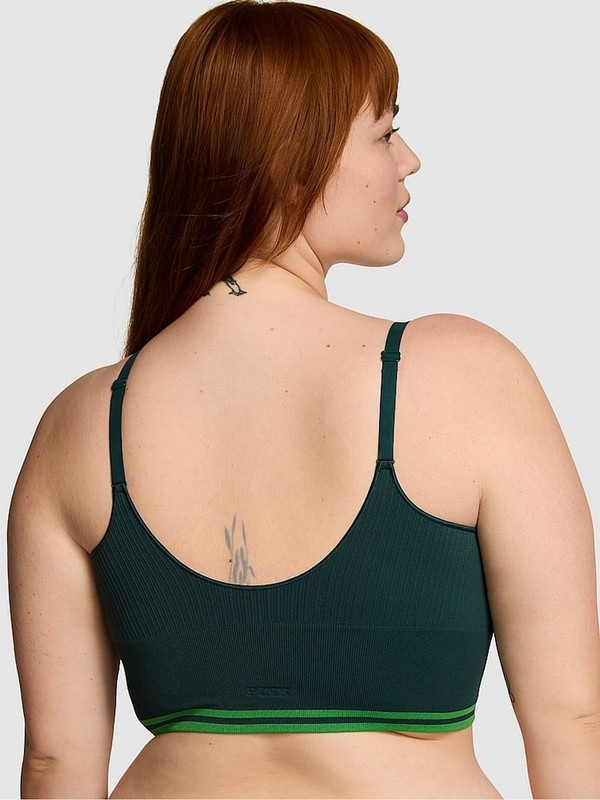 Deep Green Victoria Secret Forest Seamless Longline Scoop Top Sports Bra | NFDJC7164