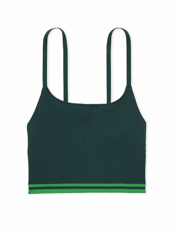 Deep Green Victoria Secret Forest Seamless Longline Scoop Top Bras | YDTMZ7130