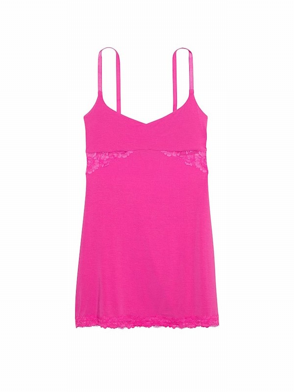 Fuchsia / Pink Victoria Secret Frenzy Modal Sweetheart Slip Nightwear | SLKMH3581