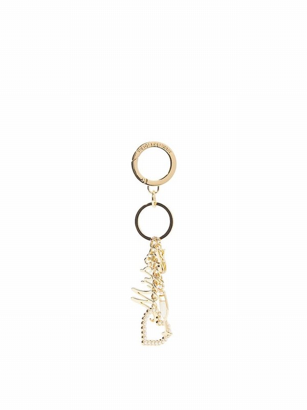Gold Victoria Secret Bridal Keychain Charm Keyrings | QFGUV9486